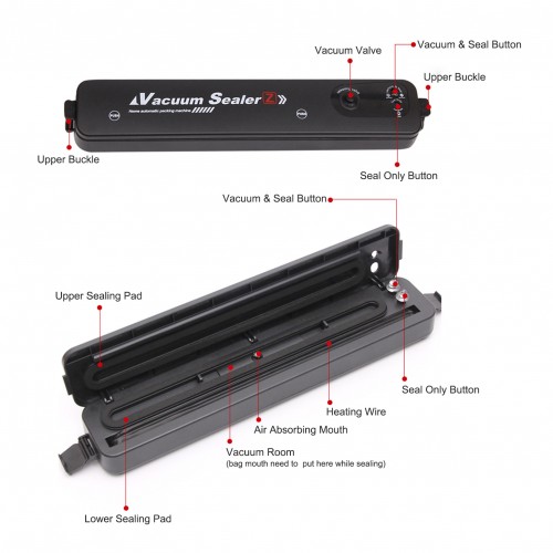 Compact Vacuum Sealer Machine, Automatic Vacuum Air Sealing